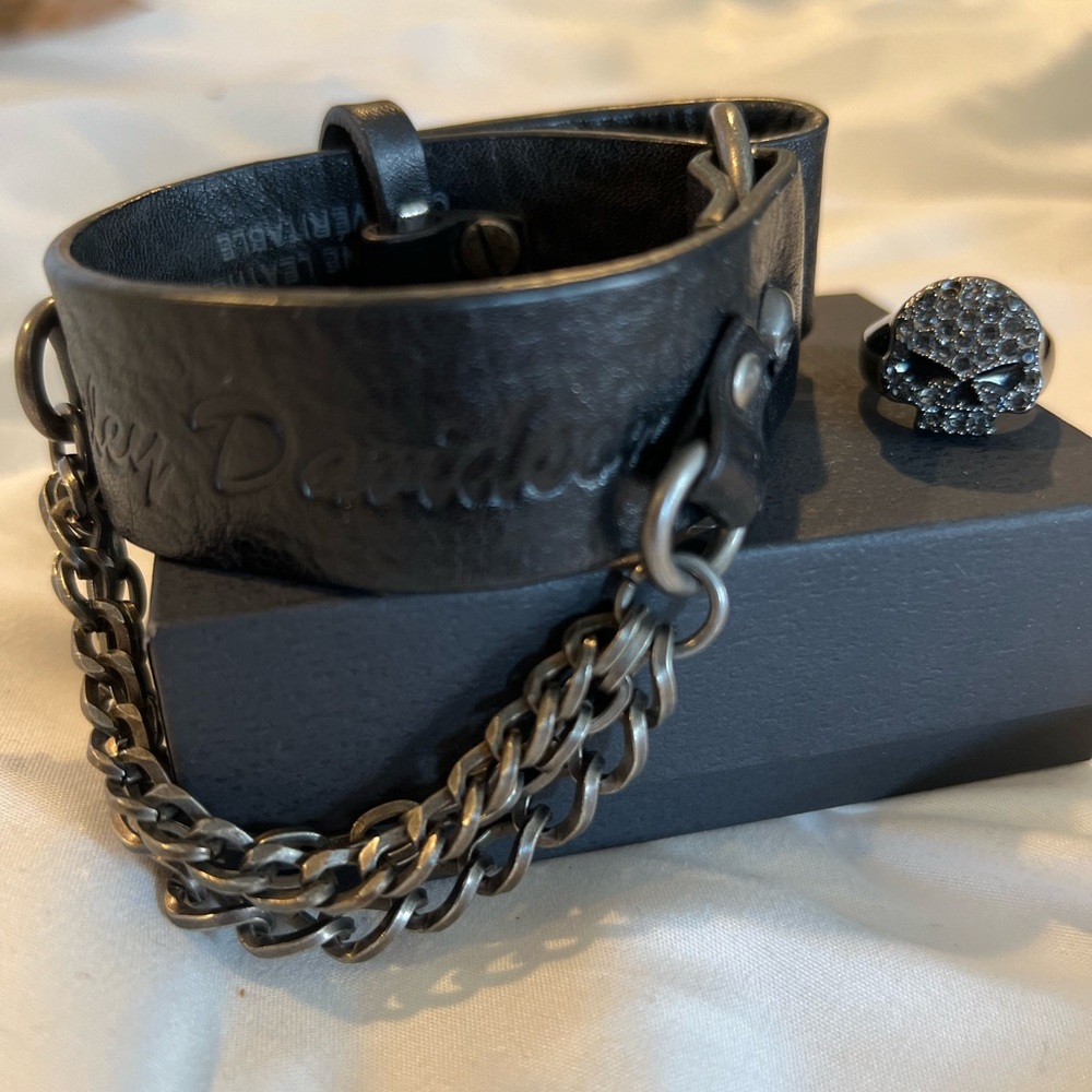 Harley Davidson bracelet and ring